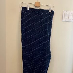 Dark blue polka dot capris
